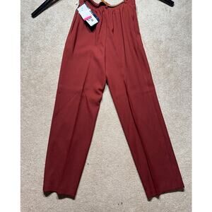 NWT VINTAGE Fundamental Things Womens Red Pleated Straight Leg Dress Pants Sz 12